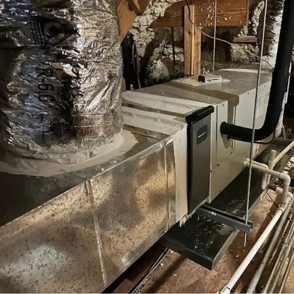 Attic air handler and ductwork